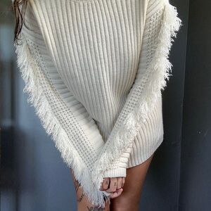 Kate & Sam oversized fringe sleeve sweater